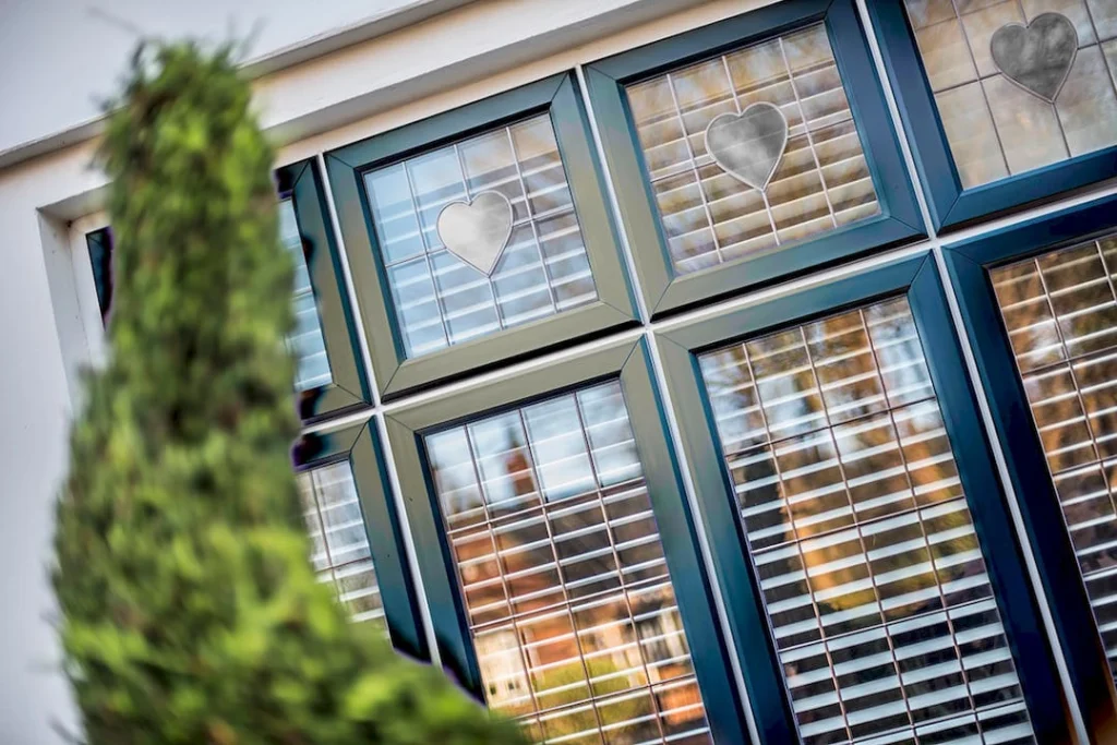 lovely dark window frame with clear windows
