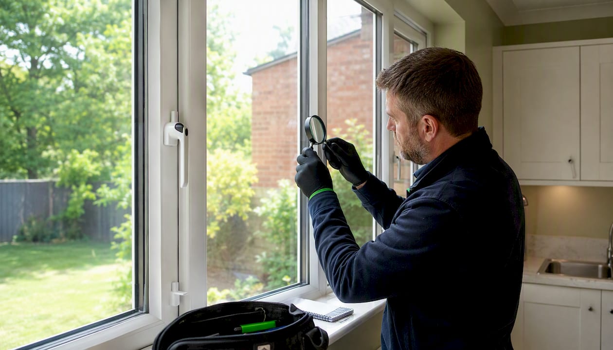 Close-up laminated glass window security test