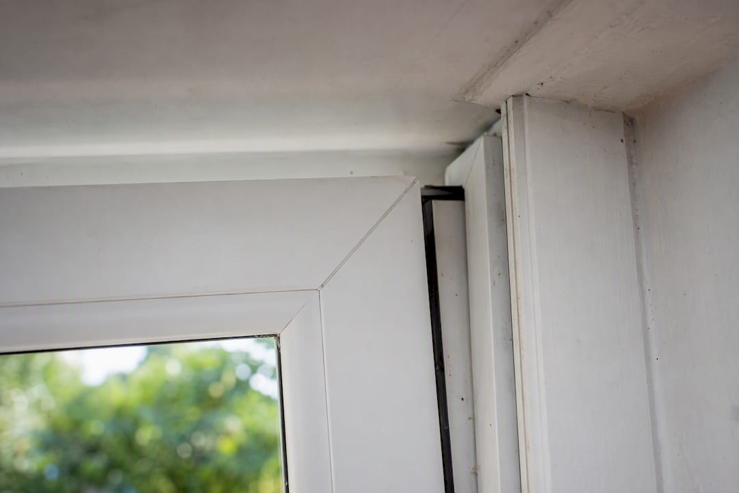 Close-up of dropped uPVC door gaps