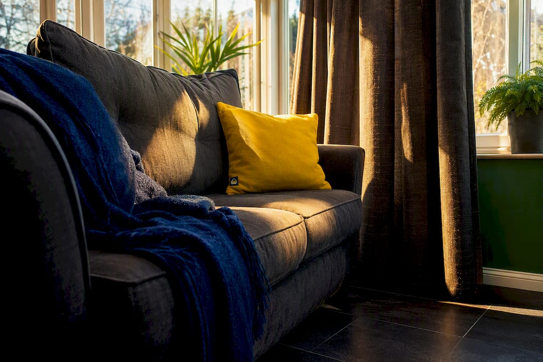 Conservatory furnishings absorbing afternoon heat