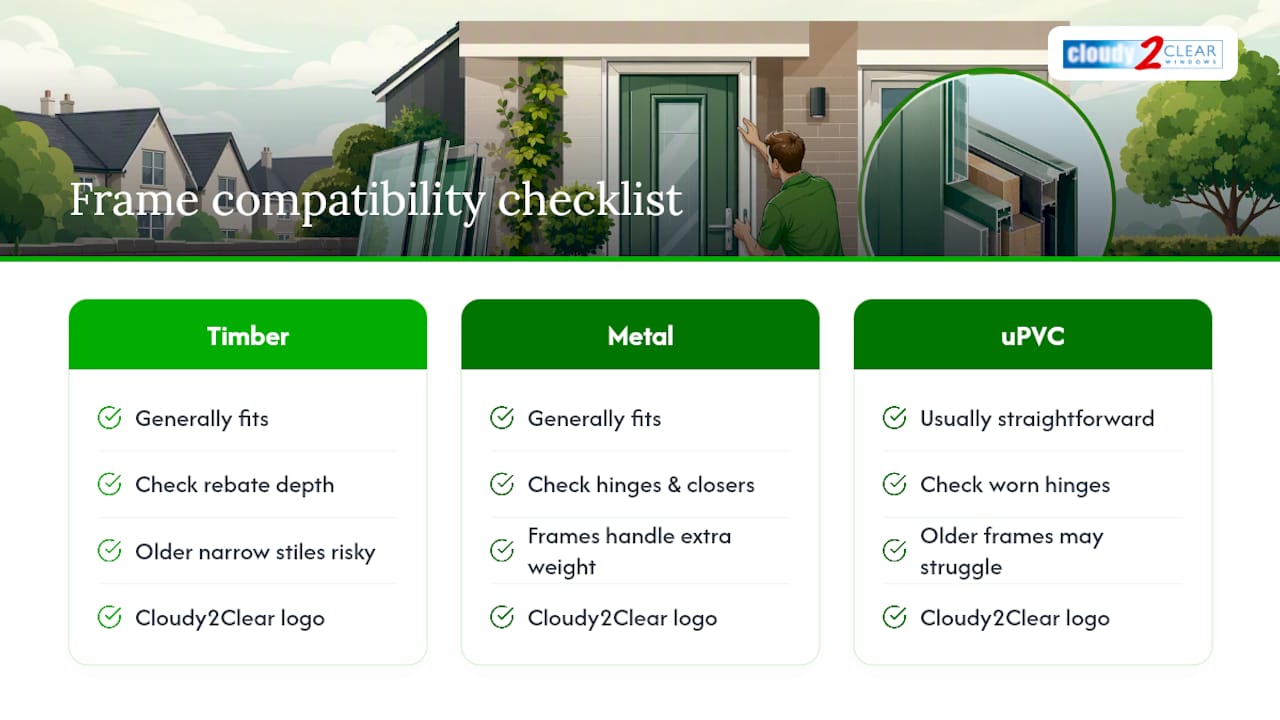 Comparison of three door frame materials