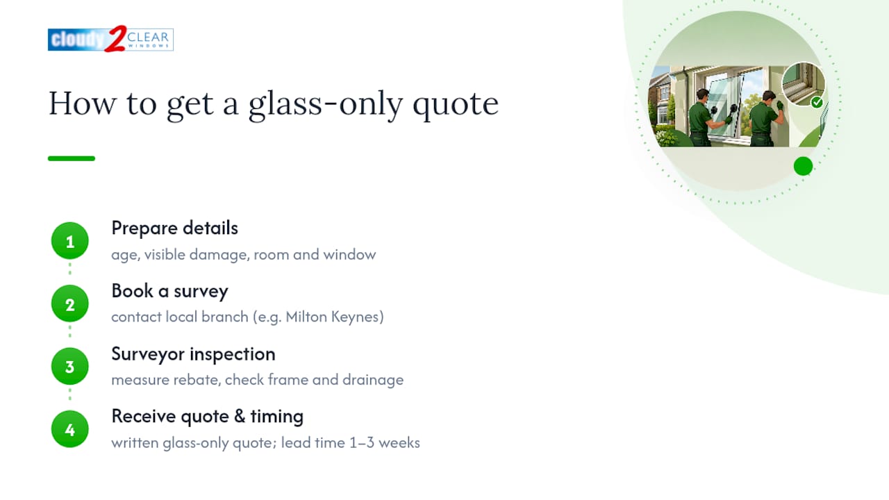 Book a survey or get a quote from Cloudy2Clear Windows — overview diagram