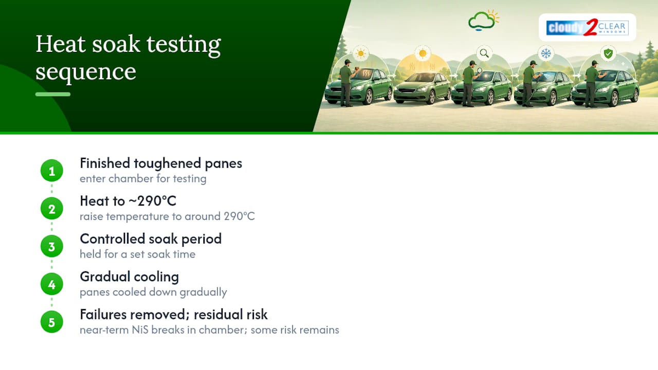 Heat soak testing sequence for toughened glass