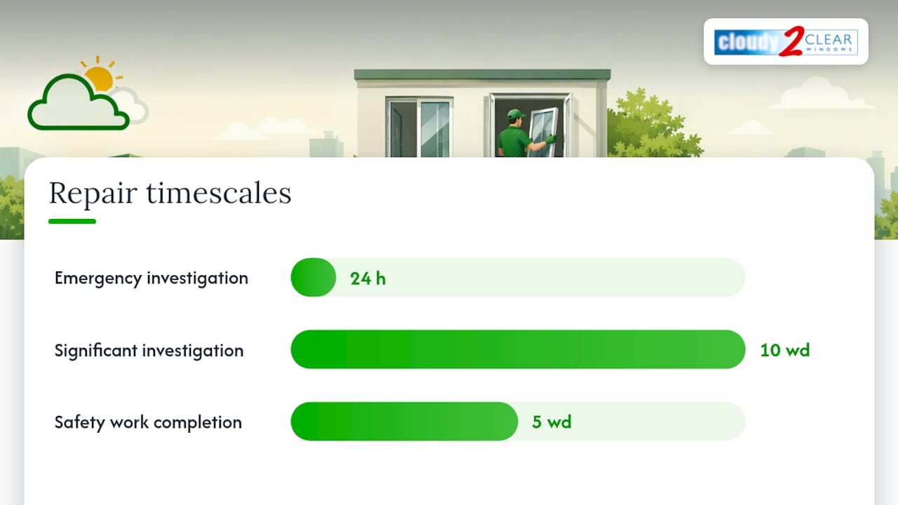 Window hazard reporting and repair timeline