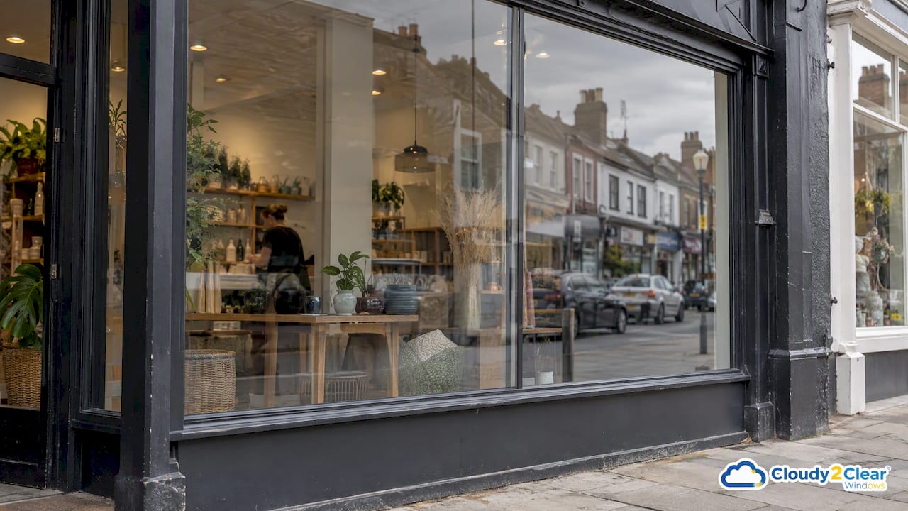 Upgraded acoustic glazing in a UK shopfront