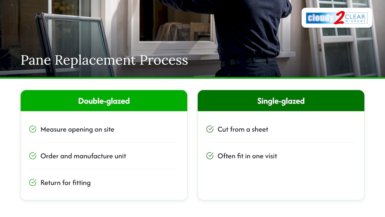 Double glazing replacement stages compared with single glazing