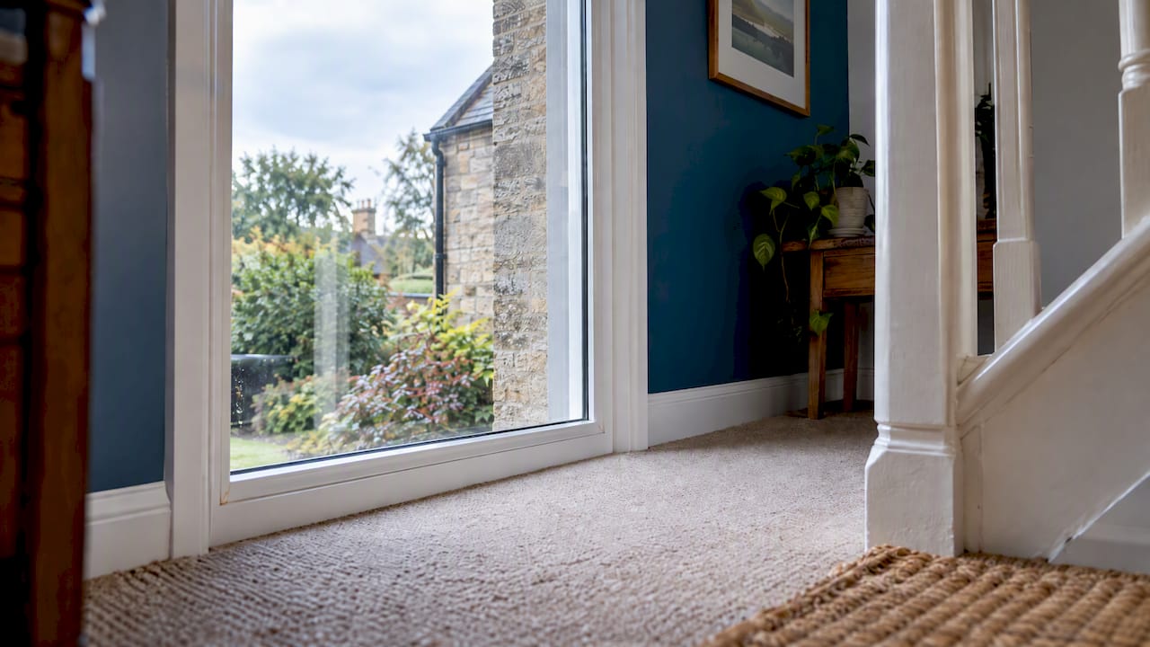 Full-height window with low sill