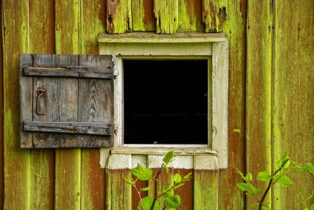 rotten wooden window